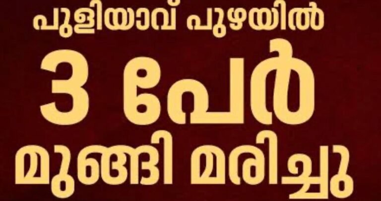 പുളിയാവ് പുഴയിൽ ഒരു കുടുംബത്തിലെ 3 പേർ മുങ്ങിമരിച്ചു