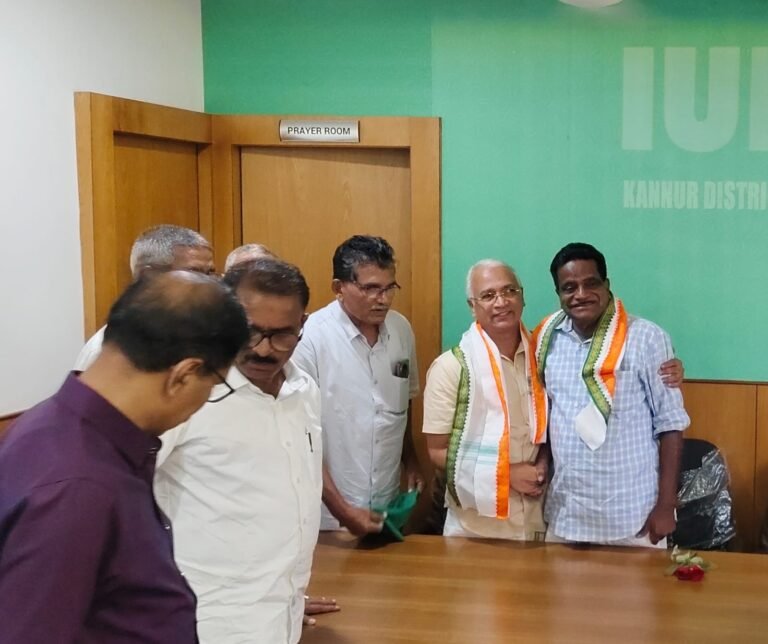 മുസ്ലിം ലീഗ് ജില്ലാ ഓഫീസിൽ സന്ദർശനം നടത്തി വി. കുഞ്ഞികൃഷ്ണനും ടി.കെ. ഗോവിന്ദൻ മാസ്റ്ററും