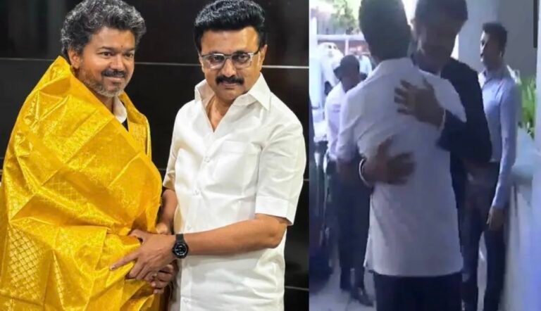 രാഷ്ട്രീയ വൈരമില്ല, സൗഹൃദം മാത്രം; എം.കെ. സ്റ്റാലിനെ വസതിയിലെത്തി സന്ദർശിച്ച് മുഖ്യമന്ത്രി വിജയ്